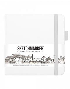 Блокнот для зарисовок 12х12 см 80 л 140 г твердая обложка Белый Sketchmarker