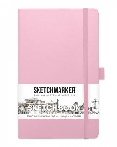 Блокнот для зарисовок 13х21 см 80 л 140 г твердая обложка Розовый Sketchmarker