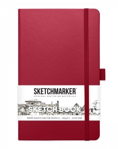 Блокнот для зарисовок 13х21 см 80 л 140 г твердая обложка Фуксия Sketchmarker