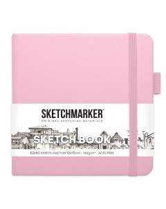 Блокнот для зарисовок 12х12 см 80 л 140 г твердая обложка Розовый Sketchmarker