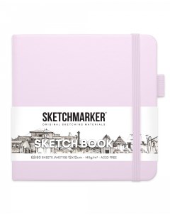 Блокнот для зарисовок 12х12 см 80 л 140 г твердая обложка Фиолетовый пастельный Sketchmarker
