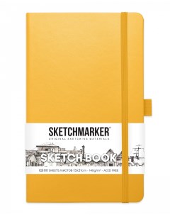 Блокнот для зарисовок 13х21 см 80 л 140 г твердая обложка Оранжевый Sketchmarker