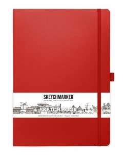 Блокнот для зарисовок 21х29 7 см 80 л 140 г твердая обложка Красный Sketchmarker