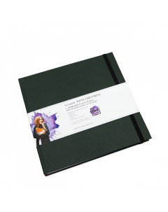 Скетчбук для маркеров и смешанных техник 20х20 см 64 л 160 г обложка темно зеленая Etot_sketchbook