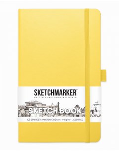 Блокнот для зарисовок 13х21 см 80 л 140 г твердая обложка Лимонный Sketchmarker
