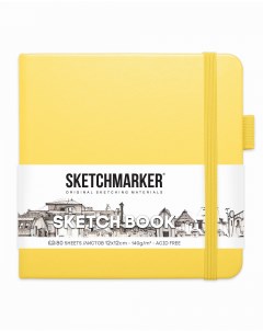 Блокнот для зарисовок 12х12 см 80 л 140 г твердая обложка Лимонный Sketchmarker