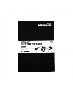 Скетчбук для маркеров MARKER LINE 17 6х25 см 44 л 160 г твердая обложка черный Sketchmarker