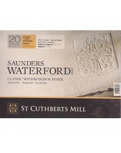 Альбом склейка для акварели Saunders Waterford Rough крупное зерно 41х31 см 20 л 300 г белоснежный St cuthberts mill