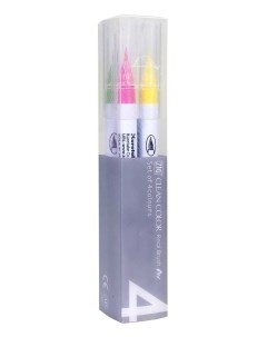 Набор маркеров Clean Color Real Brush Pop colours 4 шт Цвета 025 031 041 051 Zig kuretake