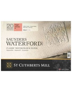 Альбом склейка для акварели Saunders Waterford H P мелкое зерно 23х31 см 20 л 300 г белоснежный St cuthberts mill