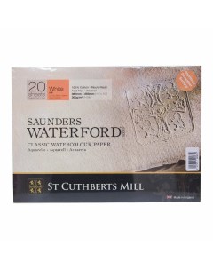 Альбом склейка для акварели Saunders Waterford H P мелкое зерно 26х36 см 20 л 300 г белый St cuthberts mill