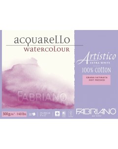 Альбом склейка для акварели Artistico Сатин 23х30 5 см 20 л 300 г экстра белый Fabriano
