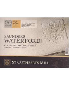 Альбом склейка для акварели Saunders Waterford Rough крупное зерно 31х23 см 20 л 300 г белоснежный St cuthberts mill