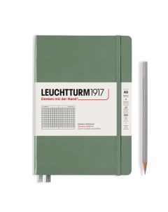 Записная книжка в клетку Leuchtturm A5 251 стр твёрдая обложка оливковый Leuchtturm1917