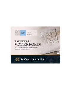 Альбом склейка для акварели Saunders Waterford C P среднее зерно 31х23 см 20 л 300 г белый St cuthberts mill
