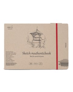 Скетчбук SMLT Natural authenticbook белый с резинкой 24 5x18 см 32 л 100 г Smltart