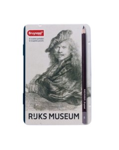Набор карандашей чернографитных Rijks Museum Рембрандт Автопортрет 12 шт в метал кор Bruynzeel