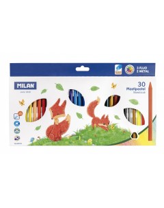 Набор цветных карандашей Plastipastel 30 цв пластиковые трехгранные Milan