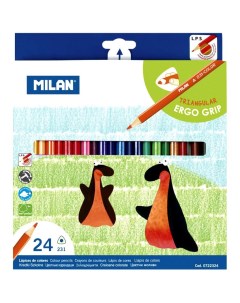 Набор карандашей цветных 24 цветов 3 х гранные в картонной упаковке Milan