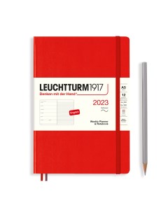 Еженедельник датир Medium A5 на 2023г 72л м обл цвет Красный Leuchtturm1917