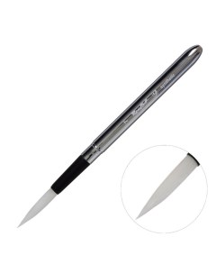 Кисть из белоснежной синтетики 7 круглая ручка складная хромированная покрытие обоймы sof Roubloff