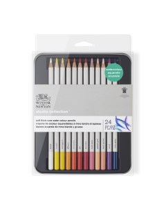 Набор карандашей акварельных 24 цветов в металлической коробке Winsor & newton