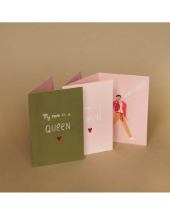 Открытка My mom is a queen pink раскладная Paperie