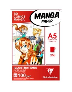 Блокнот склейка для маркеров MANGA А5 50 л 100 г обложка комиксы Clairefontaine