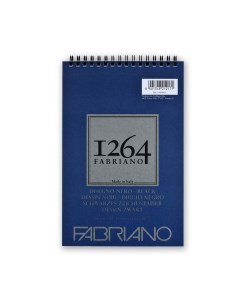 Альбом для графики на спирали 1264 BLACK 14 8х21 см 20 л 200 г Fabriano