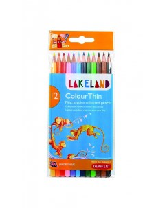 Набор карандашей цветных Lakeland Colorthin 12 цв в пластиковой упаковке Derwent
