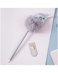 Ручка шариковая Shiny Unicorn синяя 0 7 мм корпус ассорти Meshu