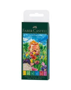 Набор ручек капиллярных Faber Castell Pitt Artist Pen Brush Springtime 6 шт пластик уп европо Faber–сastell