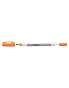 Маркер IDenti Pen двусторонний перманентный оранжевый стержень 0 4 1 0мм Sakura
