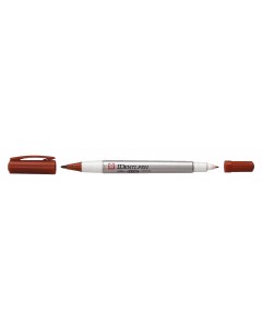 Маркер IDenti Pen двусторонний перманентный коричневый стержень 0 4 1 0мм Sakura
