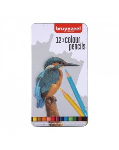 Набор цветных карандашей Птицы 12 цв в металлической коробке Bruynzeel