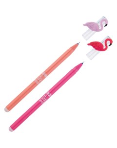 Ручка гелевая стираемая Flamingo синяя 0 5 мм корпус ассорти Meshu