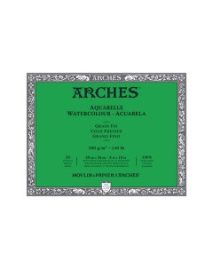 Альбом склейка для акварели Fin 20x26см 20 л 300 г Натуральный белый Arches