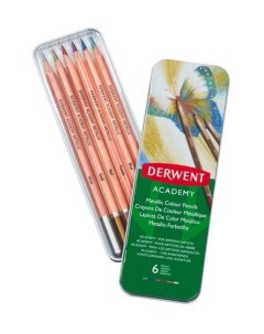 Набор цветных карандашей Academy 6 цв в метал упак Derwent