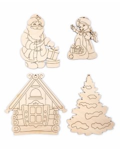 Набор заготовок для декорирования Дедушка Мороз со снегурочкой Timberlicious