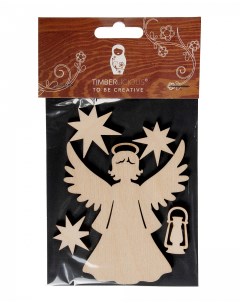 Набор заготовок для декорирования Ангел с фонариком 3х9 см Timberlicious