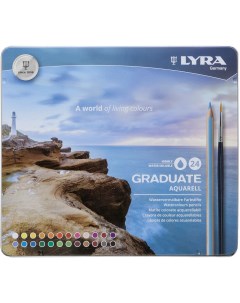 Набор карандашей акварельных Graduate Aquarell 24 цв в металлическом пенале Lyra
