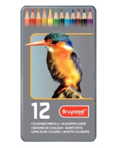 Набор карандашей цветных Kingfisher 12 шт в металлической коробке Bruynzeel