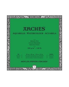 Альбом склейка для акварели Fin 31x31см 20 л 300 г Натуральный белый Arches