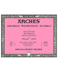 Альбом склейка для акварели Satin 31x41см 20 л 300 г Натуральный белый Arches