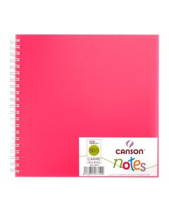 Блокнот для графики на спирали Notes 18 5х18 5 см 50 л 120 г обложка пластик розовая Canson