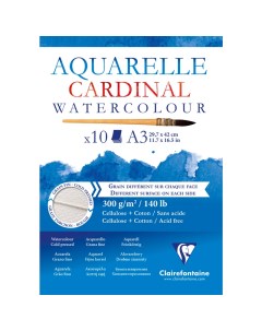 Альбом склейка для акварели Cardinal Torchon 10 л 300 г 30 хлопок разные форматы Clairefontaine
