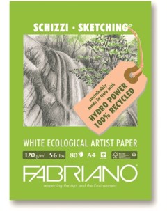 Блокнот для зарисовок Disegno Ecologico per Artisti 21х29 7 см 80 л 120 г на спирали Fabriano