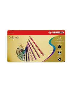 Набор карандашей цветных Original 12 цв в метал кор Stabilo