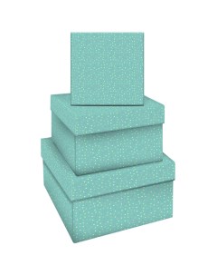 Набор квадратных коробок 3в1 Turquoise style 19 5 19 5 11 15 5 15 5 9см Meshu