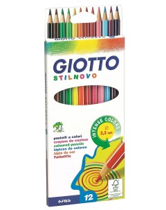 Набор карандашей цветных гексогональных Giotto Stilnovo Ast 12 цв в картонной коробке Fila